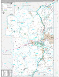Weirton-Steubenville Metro Area Wall Map Premium Style 2026